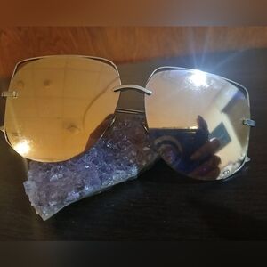 vintage CHRISTIAN DIOR silver & gold mirror avaitor sunglasses